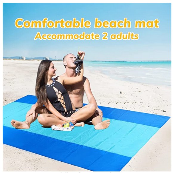Beach Blanket Waterproof Sandproof Oversized 120.08"L x 110.24"W - Picture 5 of 6